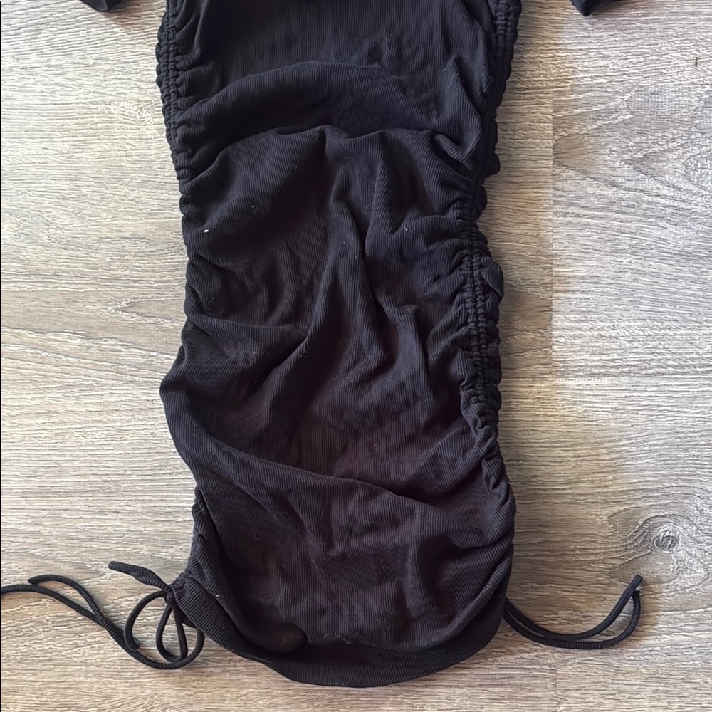 Zara Black Ruched Dress - Picture 3 of 4